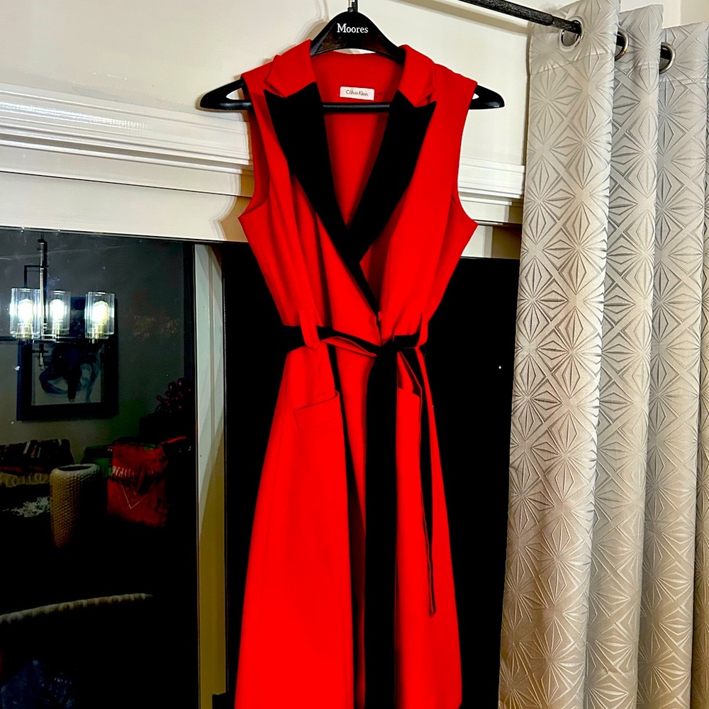 Red and black Calvin Klein dress